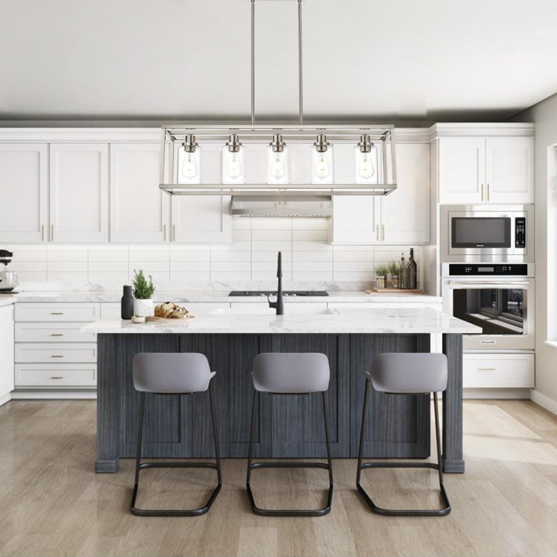 Evetta 5 - Light Kitchen Island Pendant, Brushed Nickel