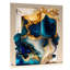 Forme abstraite de géode de marbre bleu - Art mural abstrait en marbre acrylique pour le salon-595483557