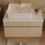 Meuble-lavabo suspendu simple de 80 cm avec lavabo pour petite salle de bain