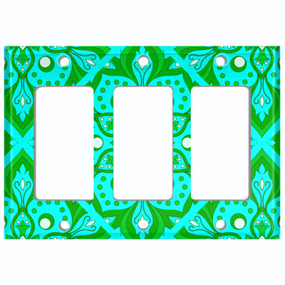 Patterned 3 - Gang Rocker Standard Wall Plate