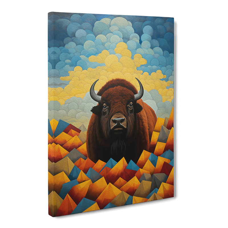 Bison Dadaism - Wrapped Canvas Print, 50cm H x 35cm W x 3cm D
