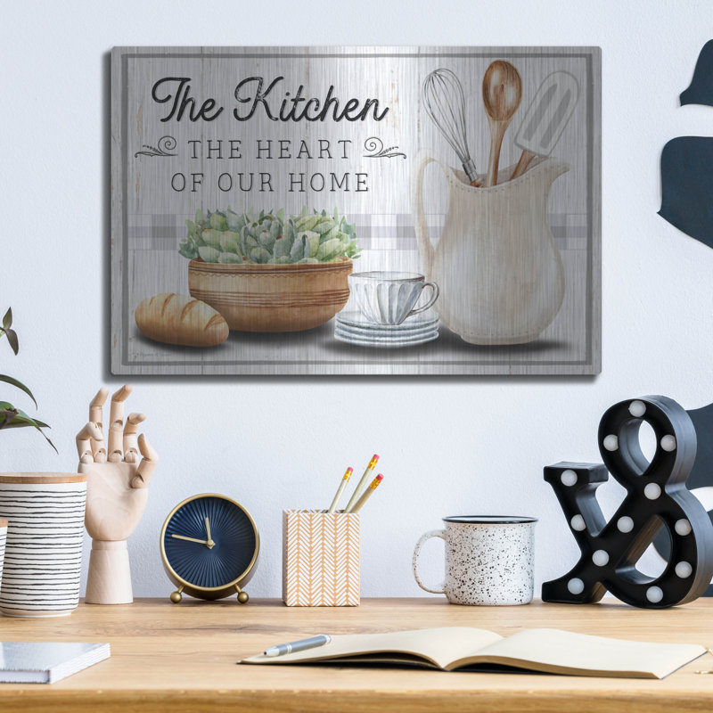 Art mural en métal luxueux «The Kitchen» par Elizabeth Tyndall, 16 po x 12 po, H 12 po x l 16 po