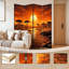 Paravent 4 panneaux pliant Royal African Sunset Acacia Trees Birds Orange Sky-131517748-131517750
