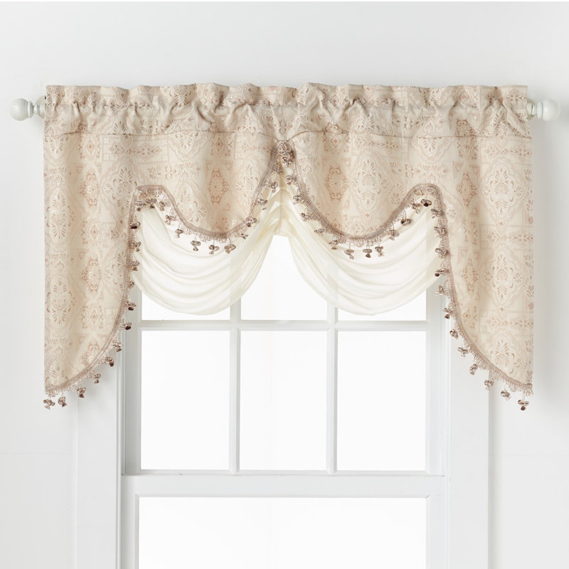 Munsell Damask Swag Window Valance, Beige