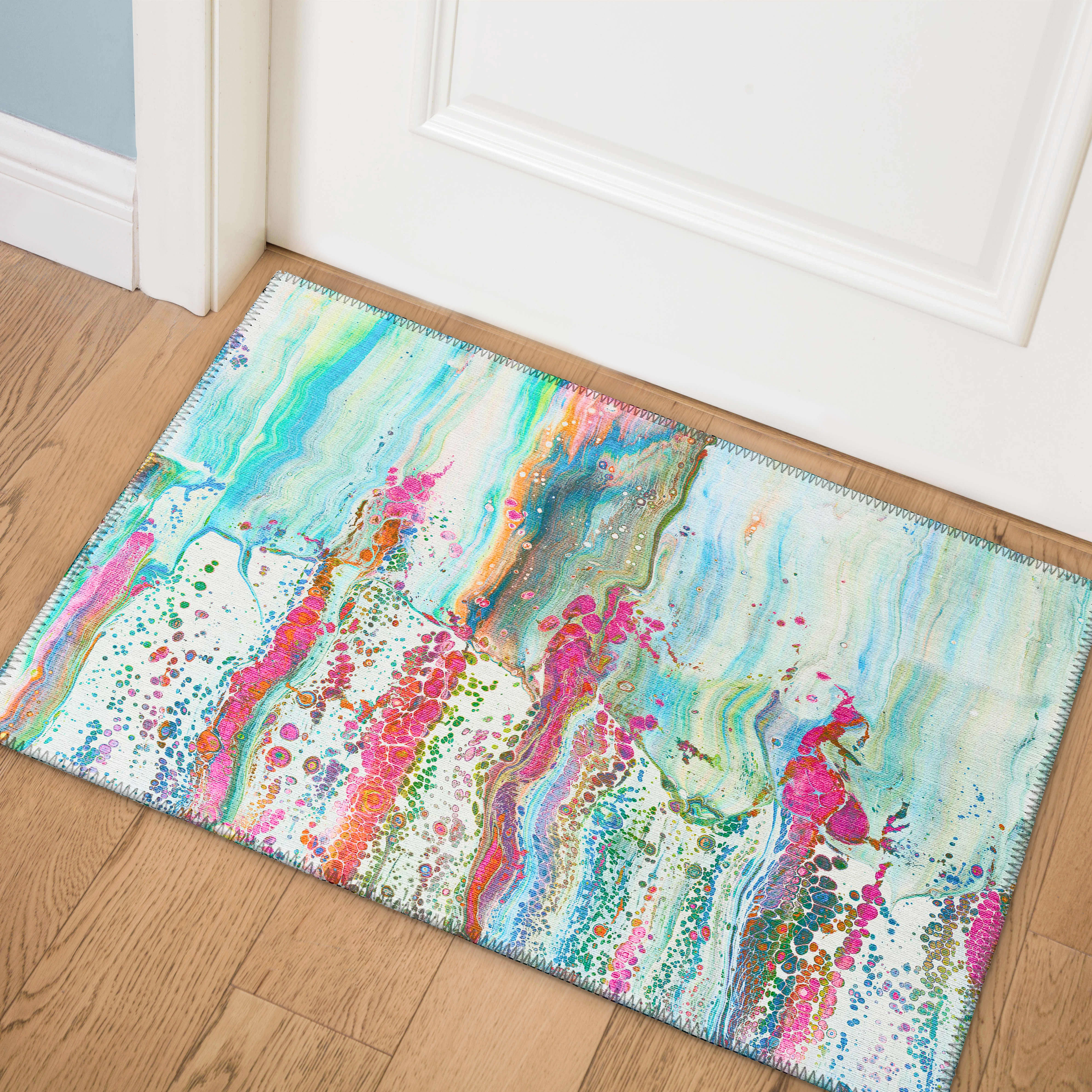 Abstract Art Doormat Welcome Mat Heavy Duty Non-Slip Entryway Rugs