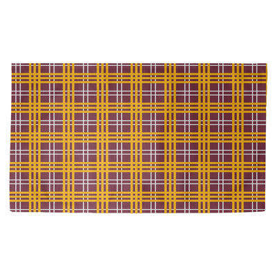 Tissu écossais fait à la main mauve/jaune Tapis décoratif