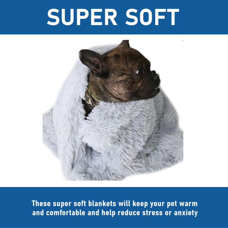 Fleece/Microfiber Pet Blanket, 75cm W x 100cm L, Light Grey