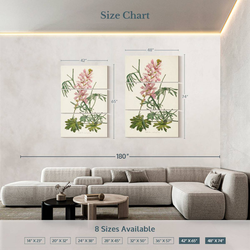 Harnek Antique Botanical I Cream, 74" H x 48" W