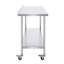 Table de travail en acier inoxydable 61 x 61 x 102 cm, table de préparation alimentaire professionnelle avec roulettes, table de travail robuste, table de travail en métal à hauteur réglable pour restaurants, maisons et hôtels-136146417