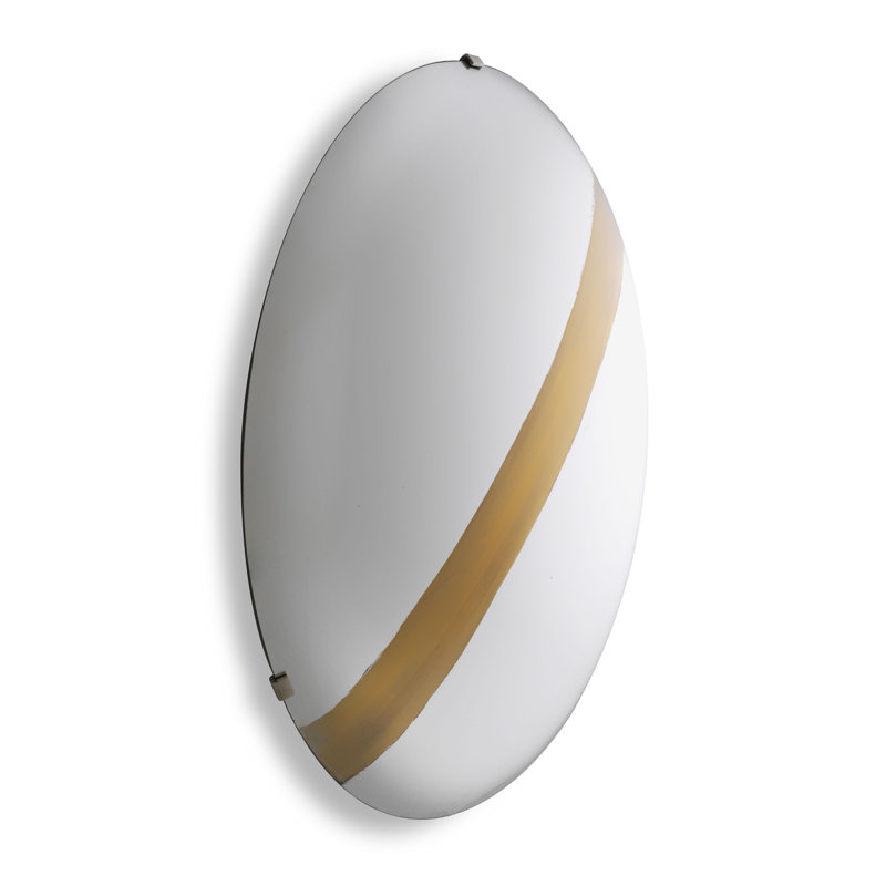Cleveland Glass Wall Decor, White/Gold