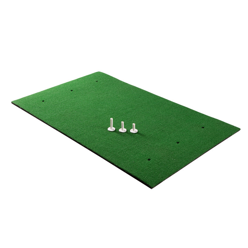 Golf Hitting Mat - 5x3-Foot Artificial Turf Training Mat with 3 Rubber Tees and 6 Teeing Positions - Outdoor or Indoor Golf Simulator by Wakeman