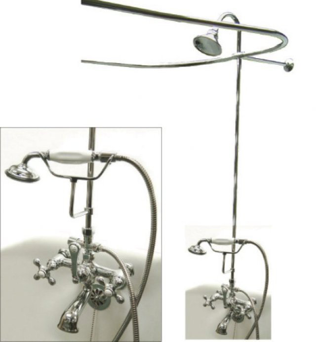 Système de douche complet avec valve brute, Laiton poli