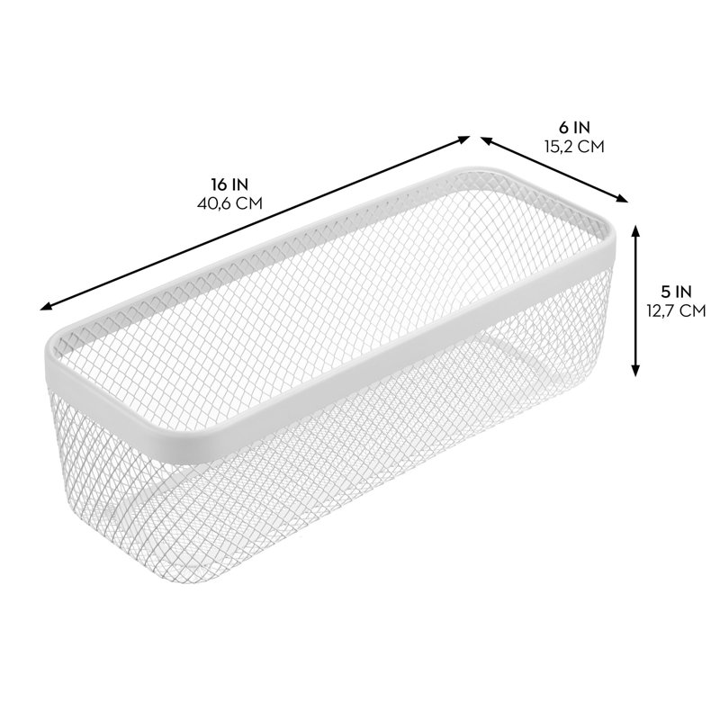 Meshi Basket 16 x 6 x 5, Matte White