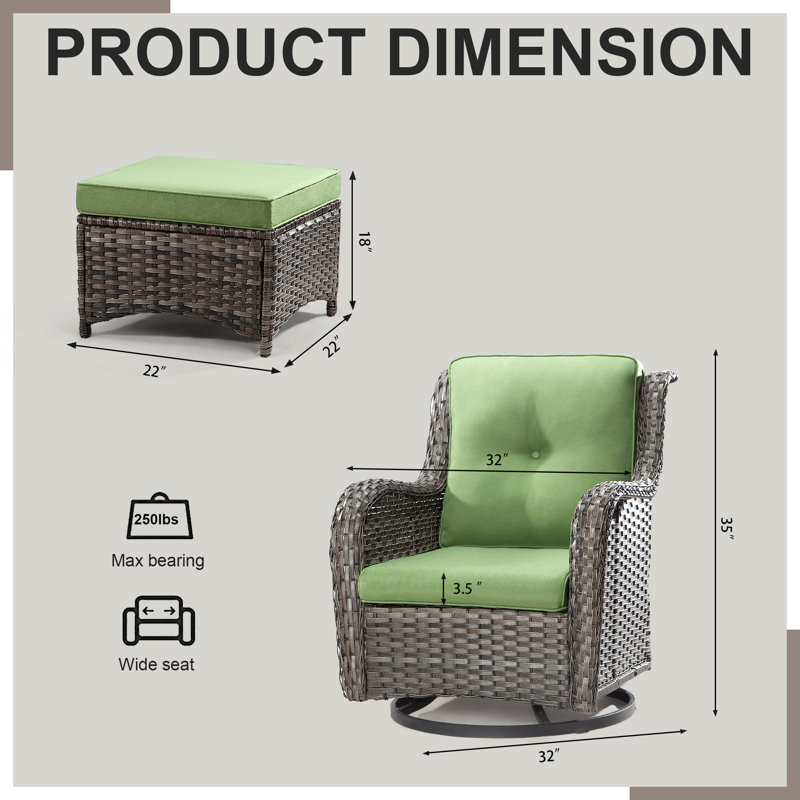 Ensemble de conversation avec coussins 4 pièces Anahit, Vert