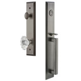 Fifth Avenue Handleset with Single Cylinder Deadbolt and Biarritz Door Knob and Fifth Avenue Rosette