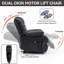 Fauteuil inclinable électrique à deux moteurs en cuir véritable à double position à position infinie avec massage par vibration à 8 points et chauffage lombaire