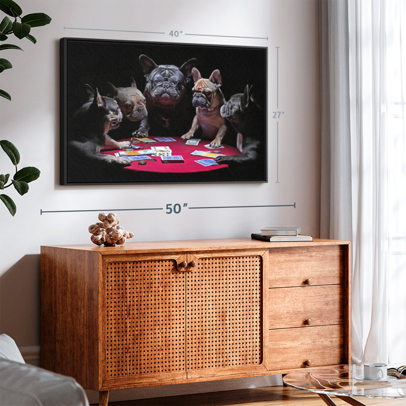 Dogs Play Poker Wall Art, H 27 po x l 40 po
