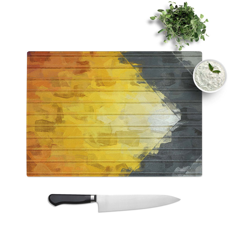 Glass Follow Me in Abstract Chopping Board, 39 cm W x 28.5 cm L