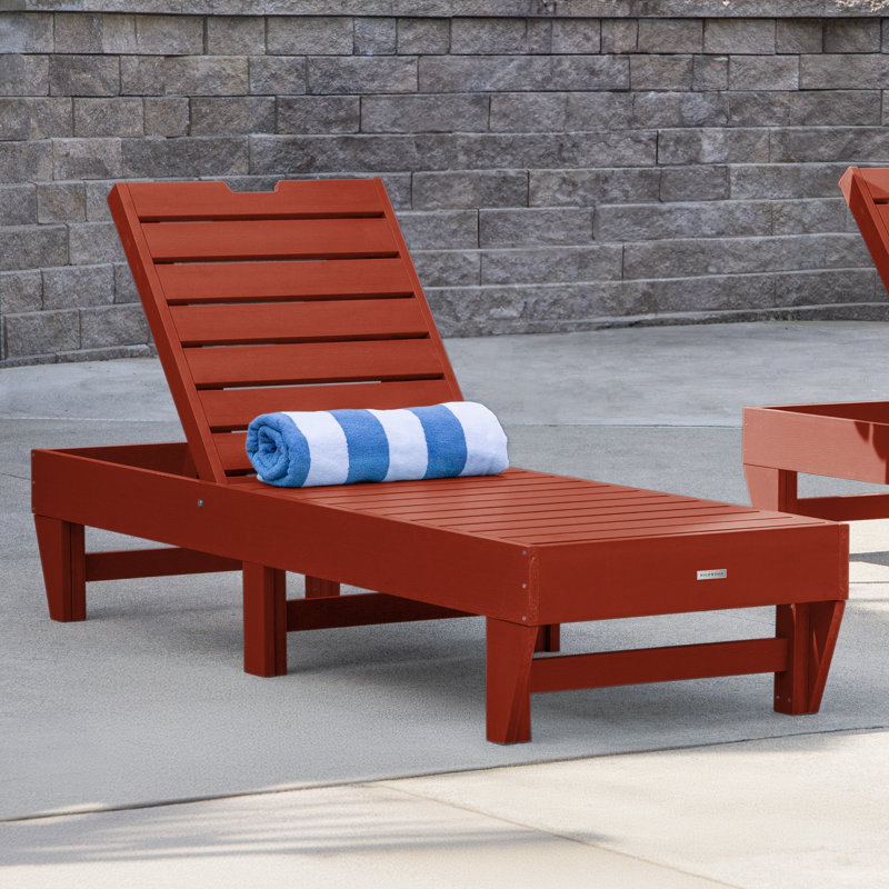 Chaise longue simple inclinable Annette, Rouge rustique
