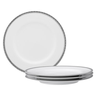 Noritake Whiteridge Platinum Set Of 4 Salad Plates, 8-1/4"