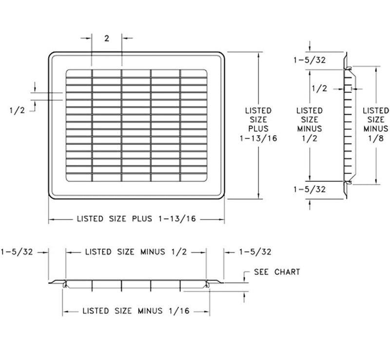 White Heavy Gauge Floor Return, 0.625" H x 8" W x 10" D