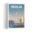 Retro Berlin Cityscape Retro Vintage Abstract Architecture City Wall Art Print-134811920