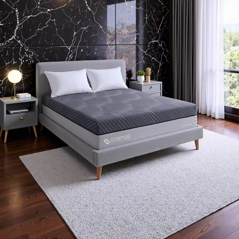 MOON QUEEN 12 Inch Hybrid Queen Mattress with Pocket Spring and Memory Foam - Gray, Queen