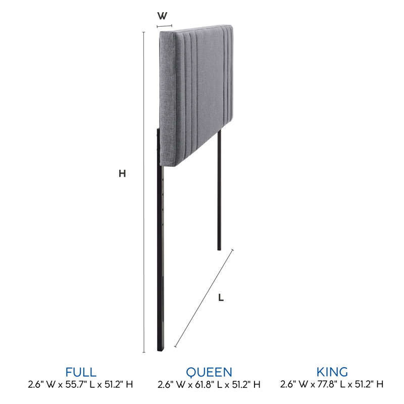 Martinsdale Upholstered Headboard, Light Gray, King