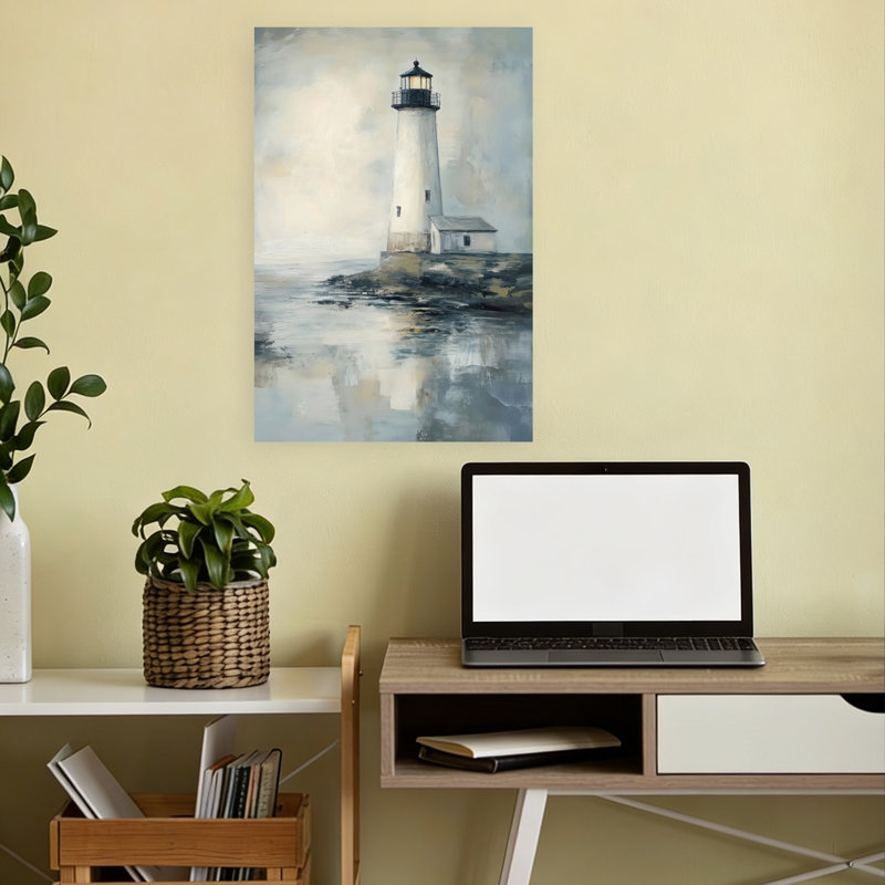 «Moody Lighthouse Abstract Contemporary Peaceful Coastal», reproduction d'art mural, 18" H x 12" W
