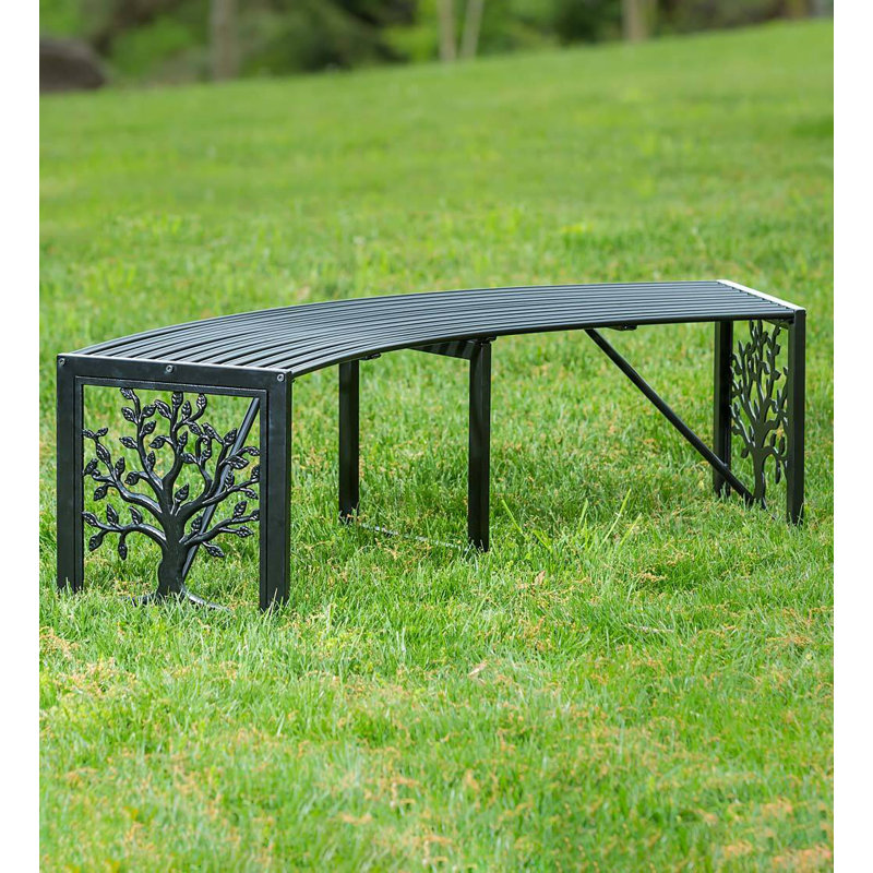Banc de jardin incurvé en métal