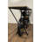 4 Bottle Solid Wood Floor Wine Bottle & Glass Rack in Black