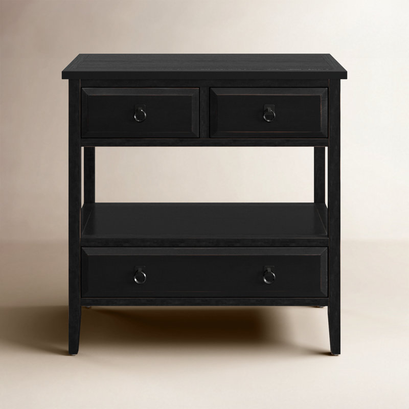Console en bois massif 31,9 po Sadie, Noir