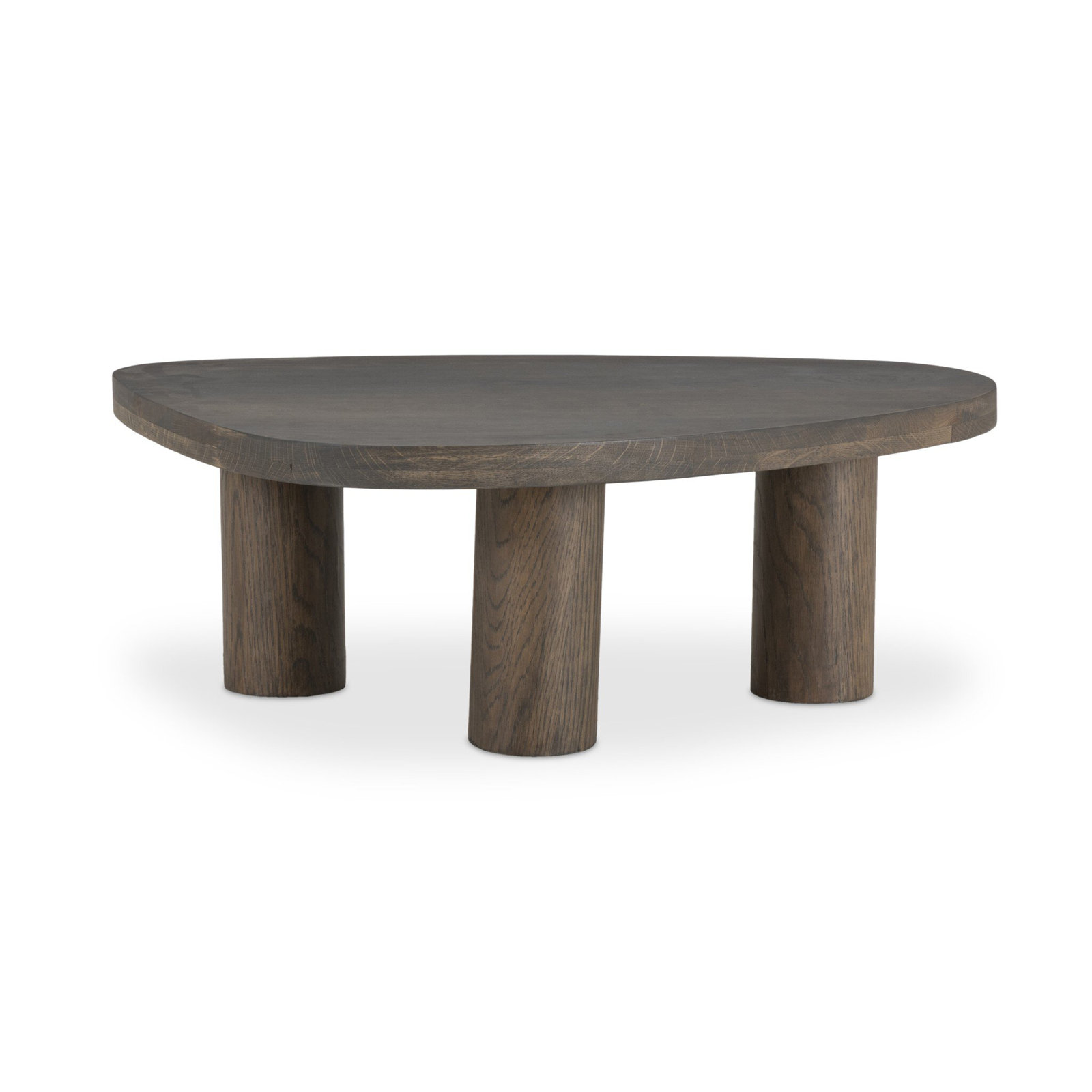 Moraga 3 Legs Coffee Table, 15" H x 25.5" L x 36" W, Gray Tobacco Oak
