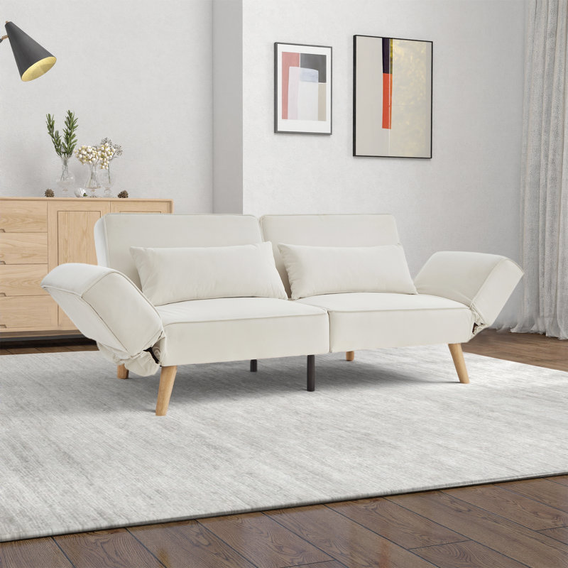 Canapé-lit convertible l 73 po, Beige