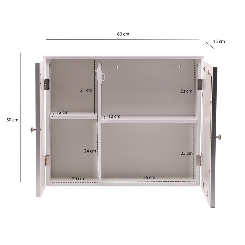 60mm W 50mm H Wall Mounted Required Medicine Cabinet Mirror