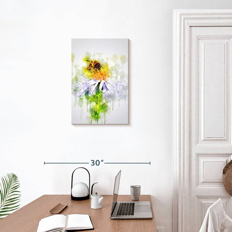 Brampt Honeybee On Flower, 24" H x 16" W