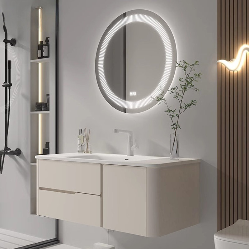 Armoire de salle de bain française de style crème minimaliste
