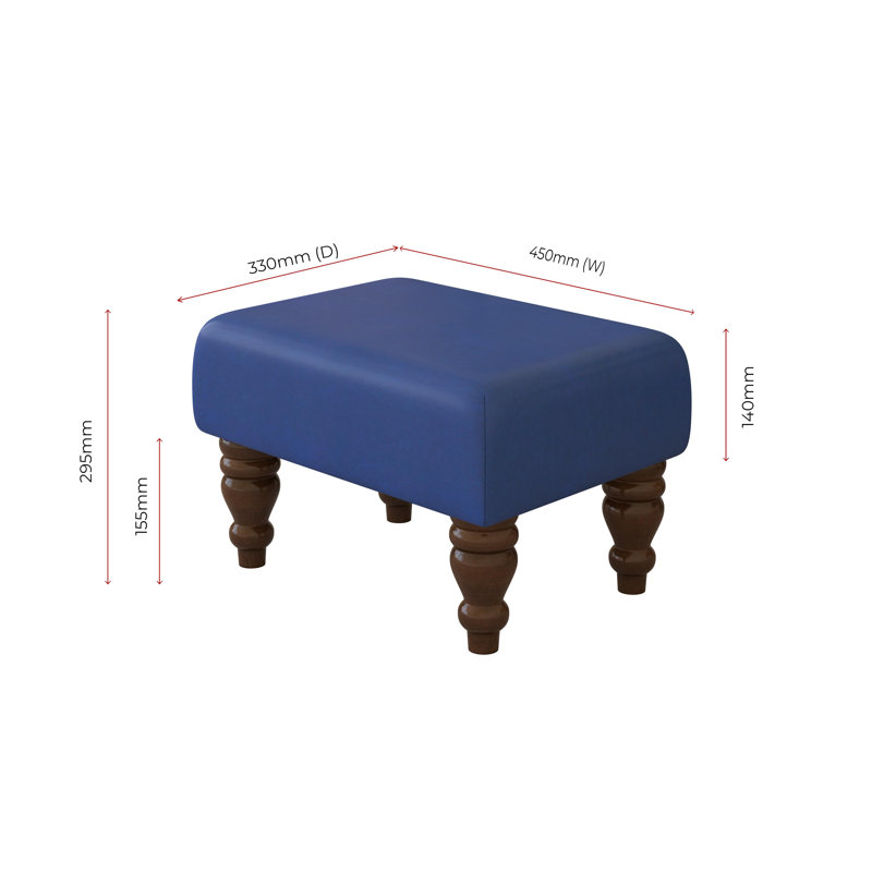 Acierno Mahogany Wood Turned Leg - Faux Leather, Cornflower Blue, Brown