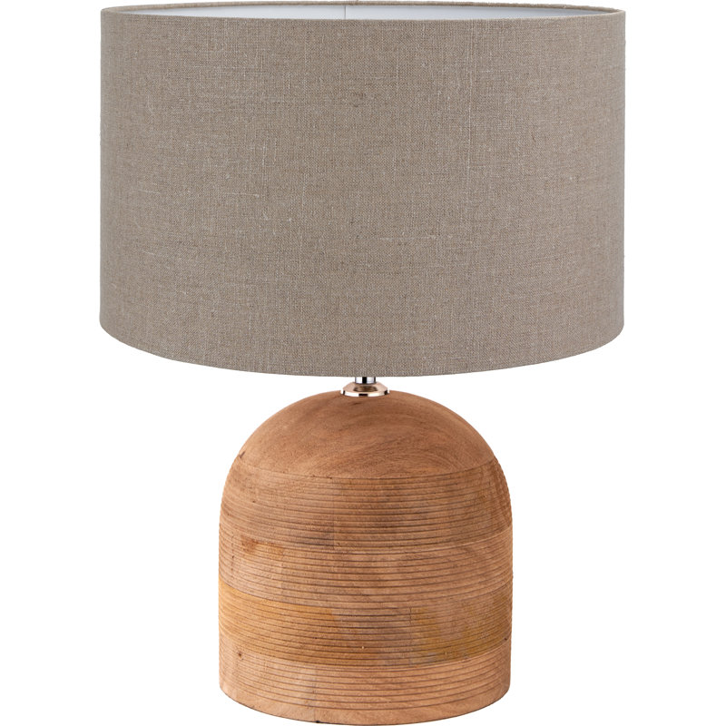 Table Lamp, Brown, 19.29" H x 13.78" W x 13.78" D, Beige