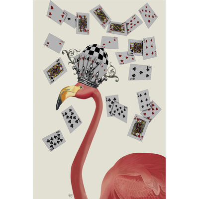 Flamant rose et cartes