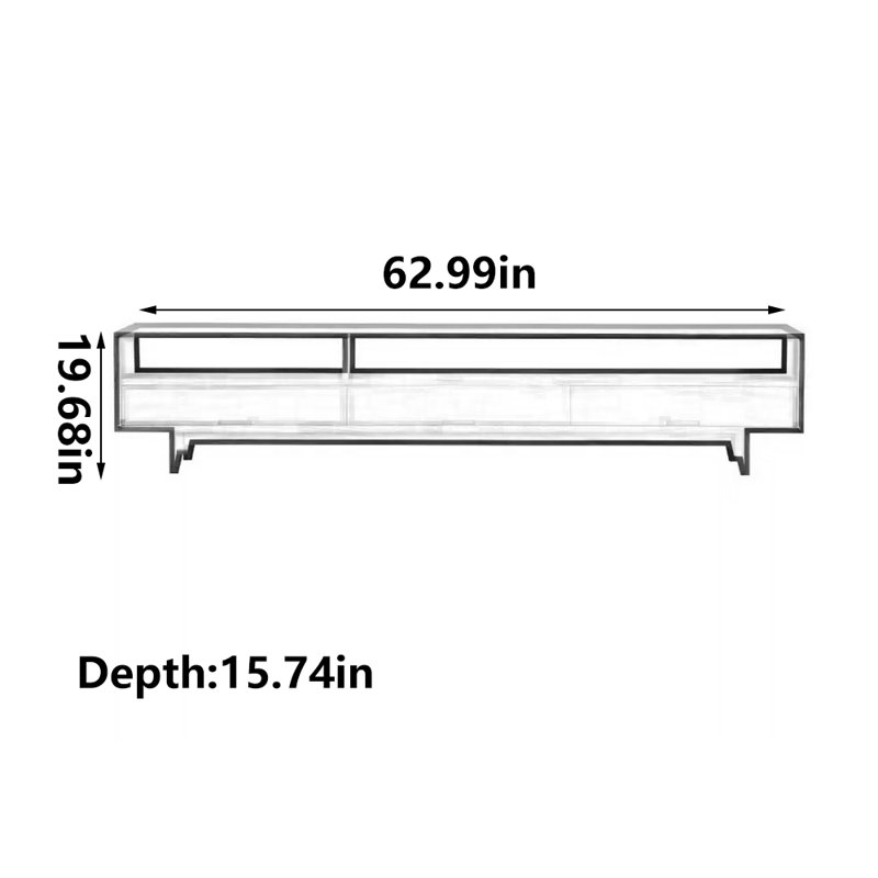 Modern simple TV stand, 19.68”H x 62.99”L x 15.74”W