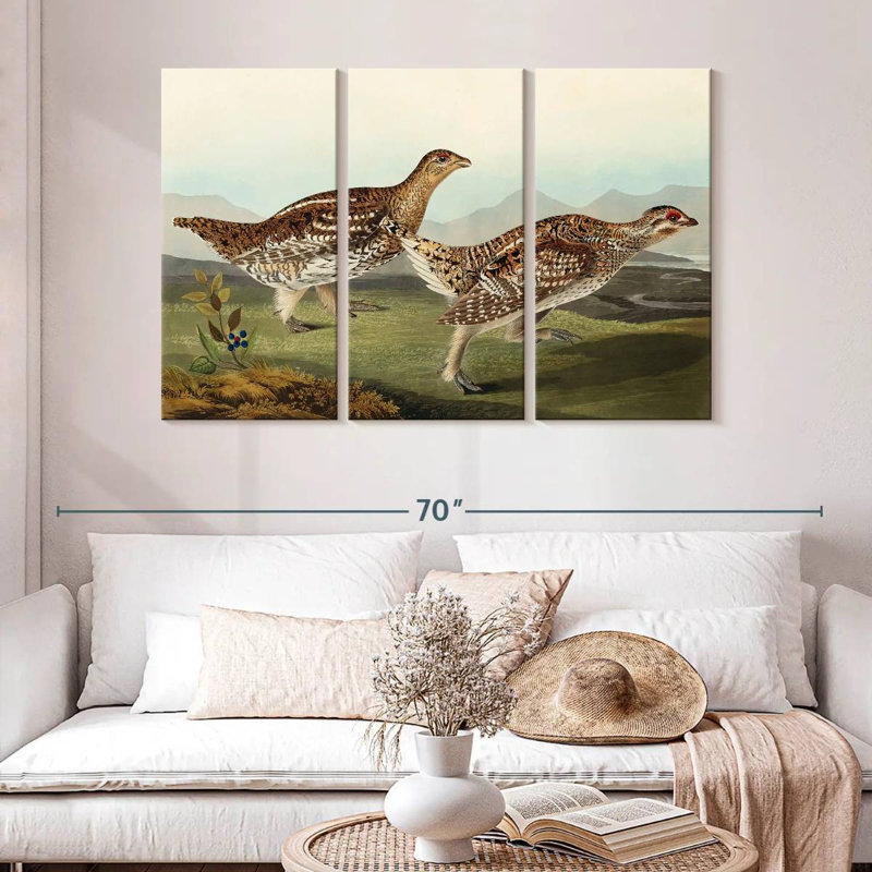 Brampt Sharp Tailed Grouse, 32" H x 50" W
