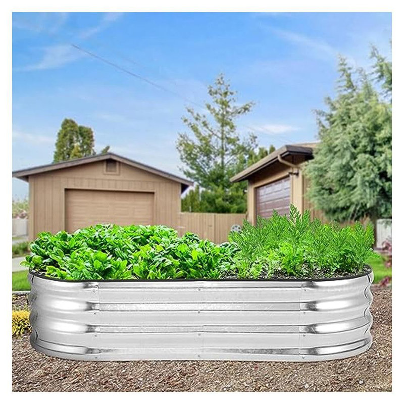 Jardin pour l'extérieur - Jardinières pour plantes d'extérieur, H 12 po x l 54 po x P 24 po, Argent argent, 1