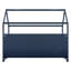 Lit simple en pin bleu marine avec rangement à DEL-497797621