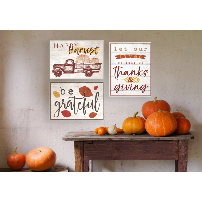 «Happy Harvest Giant Pumpkin Truck», impression, Plaque murale, 10 po x 15 po