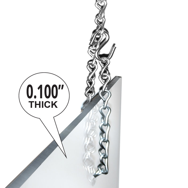 Adjustable Hanging Clear Acrylic Sneeze Guard, 18" x 24"