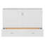 Grand lit escamotable mural avec tiroir, prises et ports USB, poulie, blanc-1013303285