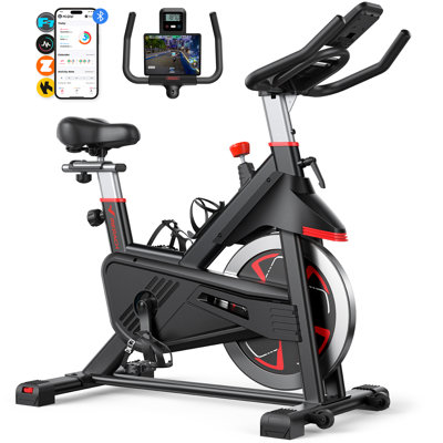 MERACH Indoor Cycling Bike, 350 lb Capacity, 100 Resistance Levels with LED Monitor and Silent Drive