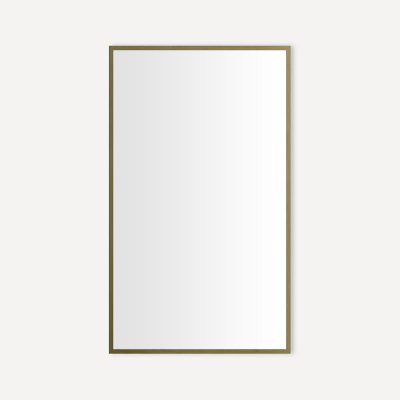 Thin Framed Metal Cabinet, Aged Brass, 39.38" H x 23.25" W, Electric