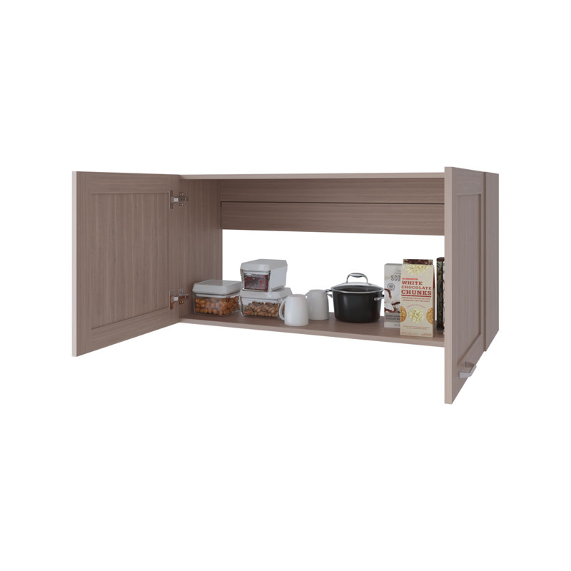 Winston Porter Ashura 39.4" W 2-Door Wall-Mounted Storage Cabinet – Light Gray, Natural